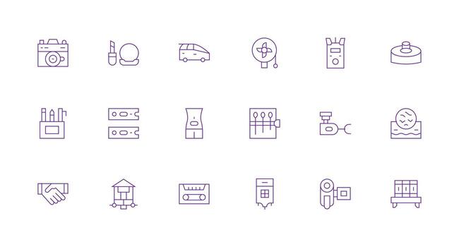 compacto visual paquete conteniendo 18 mínimo línea íconos agudo íconos para presentaciones vector