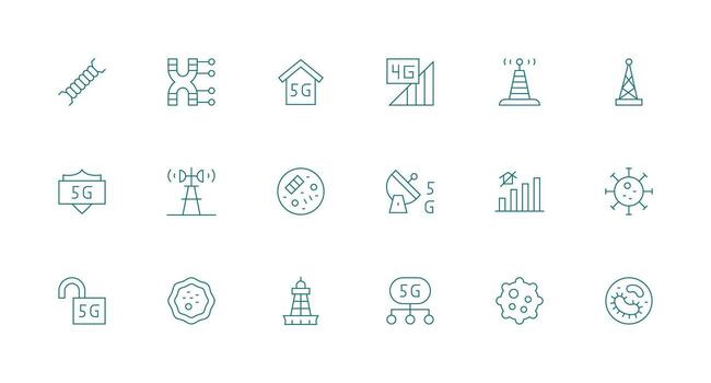 Cellular including 18 Minimal Line Illustrations Interface Icons for Daily Use vector