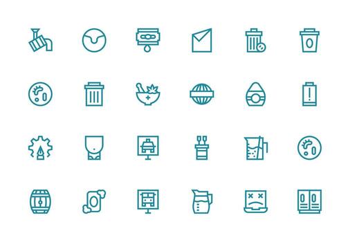 grueso línea línea íconos desde vacío conjunto con 24 vectores básico icono serie