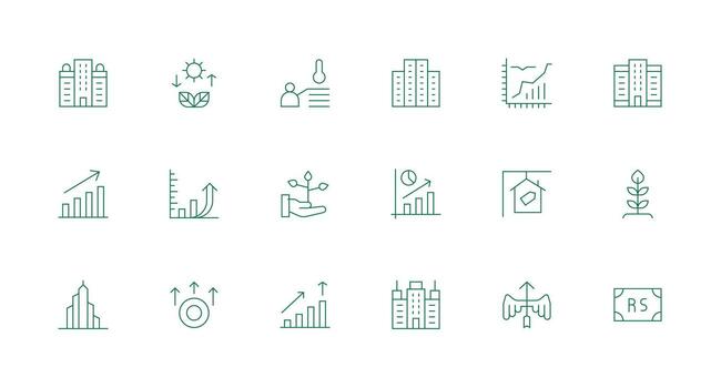 Development featuring 18 Icons in Minimal Line Design Standard Icon Pack vector