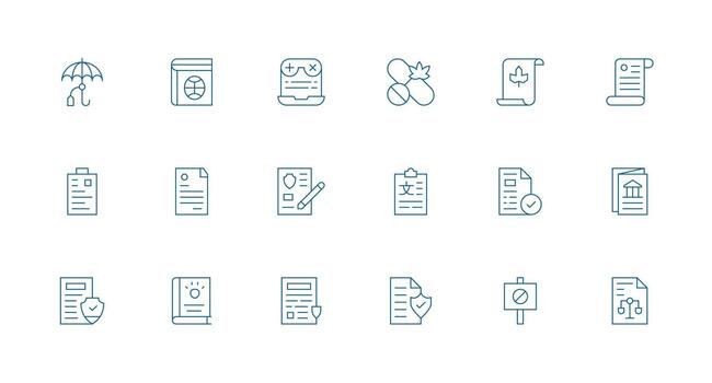 18 Minimal Line Vectors for Policy Theme Minimal Icon Set for Interface Projects