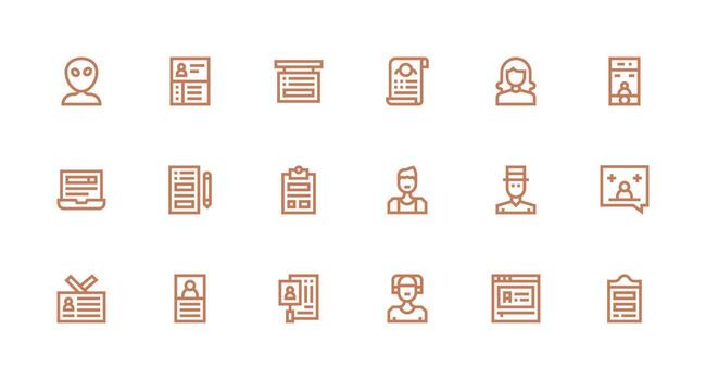 registro diseño íconos presentando 18 en fuerte carrera línea estilo agudo íconos para presentaciones vector