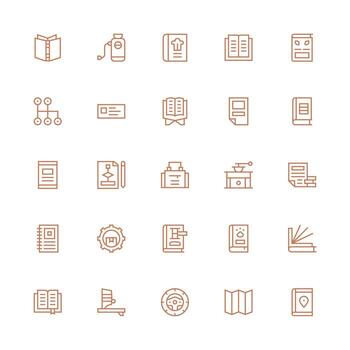 25 Medium Stroke Outline Icons for Manual Graphics Simple Icons for Interface and Wireframes vector