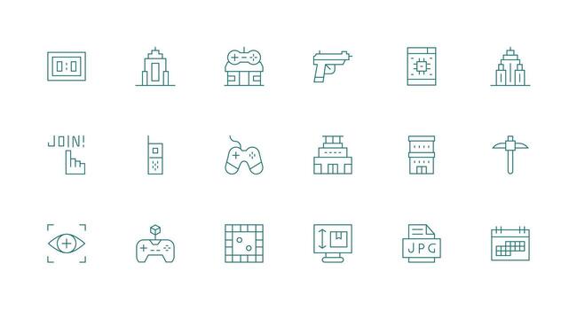 Minimal Line Style Pixel Icons with 18 Vectors UI and UX Focused Icon Collection