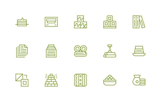 regular línea íconos desde apilar conjunto con 15 vectores compacto icono paquete