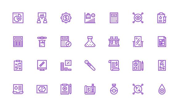 28 Bold Line Style Icons from Analysis Collection All Device Compatible Icon Set vector