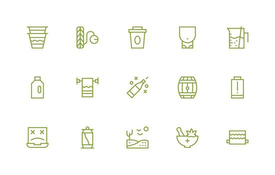 Empty Icon Set with 15 Regular Line Graphics Essential Icon Collection vector