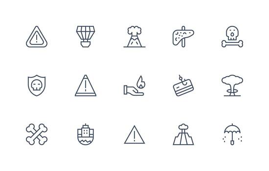 Risk featuring 15 Icons in Regular Line Design Icon Pack for Various Themes vector
