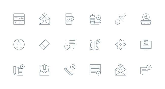 Cancel including 18 Minimal Line Illustrations Icons Built for Visual Consistency Pack vector