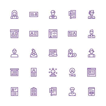 25 Registration Icons in Medium Stroke Outline Aesthetic Quick Access Icons for UI Development vector