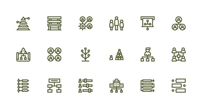 18 fuerte carrera línea vectores para jerarquía tema píxel Perfecto íconos para moderno aplicaciones