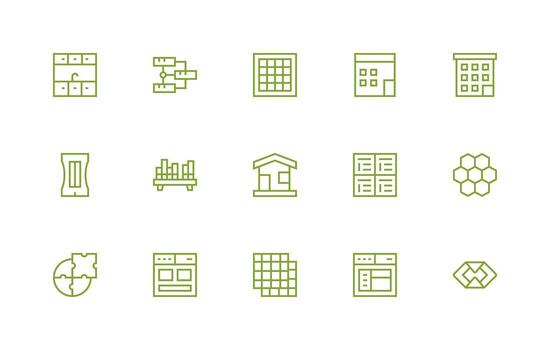 modular incluso 15 regular línea ilustraciones equilibrado icono conjunto para funcional diseño vector