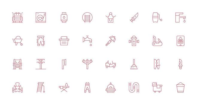 32 Delgado línea estilo íconos desde utilidad colección neutral estilo íconos para ninguna proyecto vector