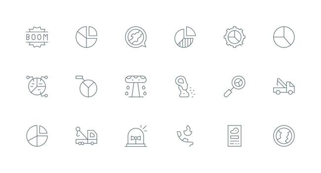 Breakdown Set with 18 Minimal Line Icons Style Icon Set vector