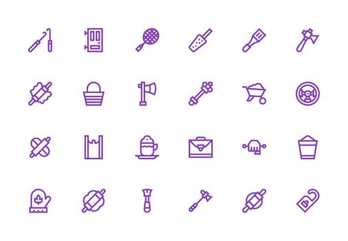 24 Thick Line Line Designs for Handle Icons Clean Icon Collection for Web Use vector
