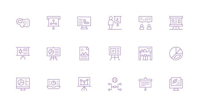 18 mínimo línea vectores para infografía tema pulcramente diseñado íconos para web plataformas