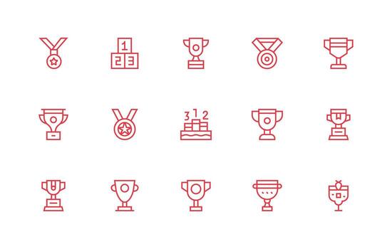 15 Third Place Icons in Regular Line Aesthetic User Interface Icons for Digital Products vector