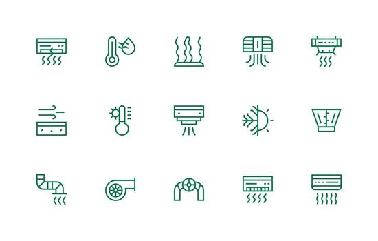 Regular Line Icons from Hvac Set with 15 Vectors Interface Icon Collection for Daily Projects