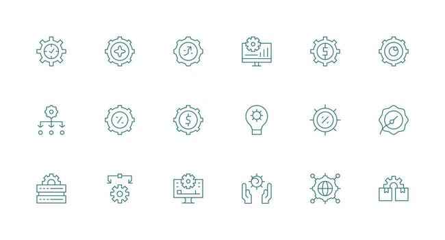 Minimal Line Icons from Optimization Set with 18 Vectors Scalable Icon Pack
