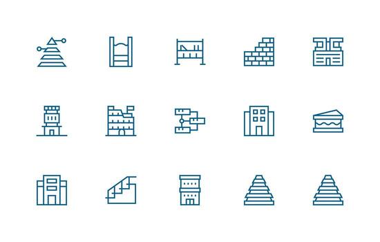 Multilevel Icon Collection with 15 Regular Line Designs Simplified Icon Pack for Visual Tools vector