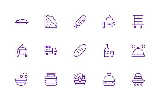 15 regular línea estilo íconos desde abastecimiento colección núcleo icono colección para diario Tareas vector