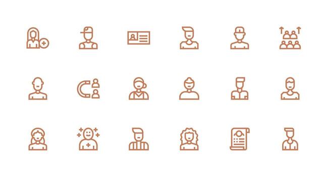 Strong Stroke Line Style Signup Icons with 18 Vectors Multi-Purpose Icon Set