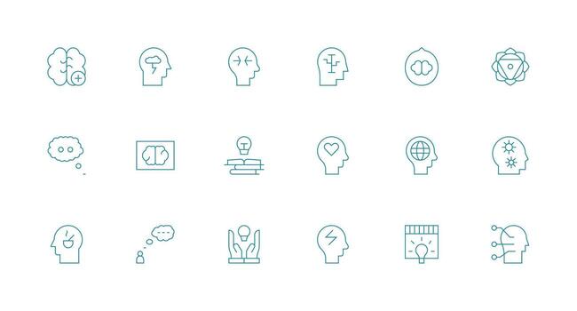 18 Minimal Line Style Icons from Mind Collection Icons Built for Visual Consistency Pack vector