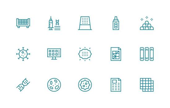 15 Regular Line Icons for Cells Graphics Dashboard Icon Series vector