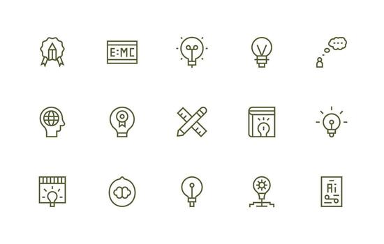 Concept Icon Set with 15 Regular Line Graphics Professional Icon Pack for Development Work vector