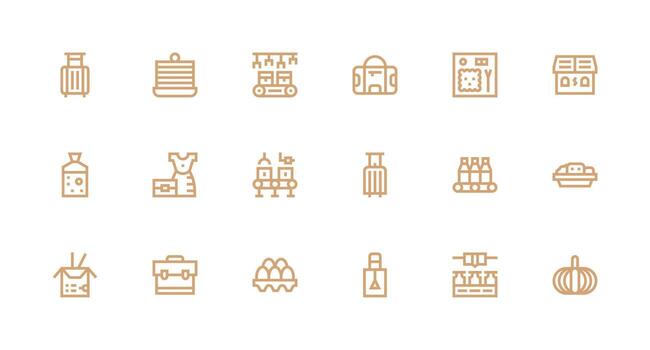 embalaje icono colección con 18 fuerte carrera línea diseños completamente editable icono conjunto para web vector