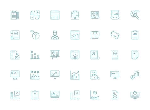 ligero línea íconos desde gráfico conjunto con 35 vectores optimizado icono paquete para digital productos