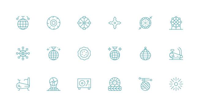Minimal Line Style Spinning Icons with 18 Vectors Scalable Icon Pack