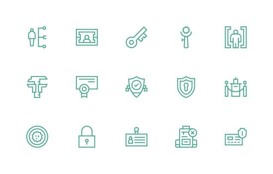 15 Icons for Authorization in Regular Line Format Fully Editable Icon Set for Web vector