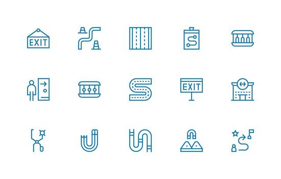 15 Regular Line Designs for Pathway Icons Scalable Icons for All Themes vector
