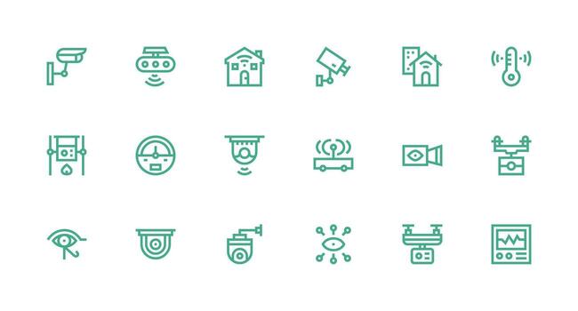 18 fuerte carrera línea diseños para supervisión sistema íconos web y aplicación icono paquete colección vector