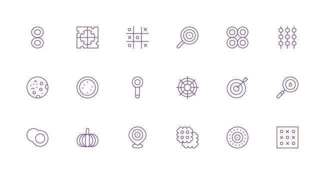 Circles Visual Pack containing 18 Minimal Line Icons Icon Collection Set vector