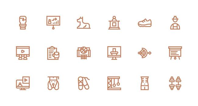 formación visual paquete conteniendo 18 fuerte carrera línea íconos usuario interfaz íconos para digital productos vector