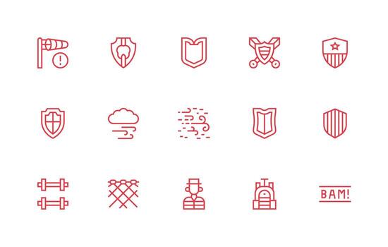 Strong Set with 15 Regular Line Icons Icons Built for Visual Consistency Pack vector