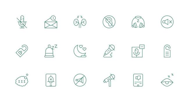 Quiet featuring 18 Icons in Minimal Line Design Multi-Purpose Icon Pack for Templates vector