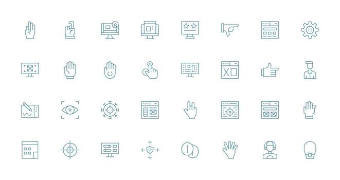 32 Delgado línea íconos para ui gráficos creativo icono conjunto vector