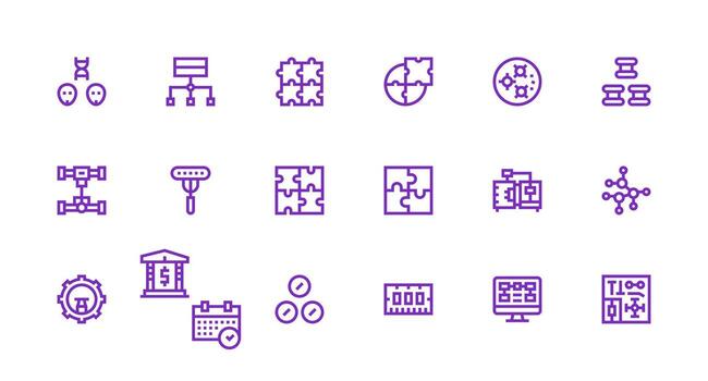 componentes conjunto con 18 fuerte carrera línea íconos escalable icono paquete vector