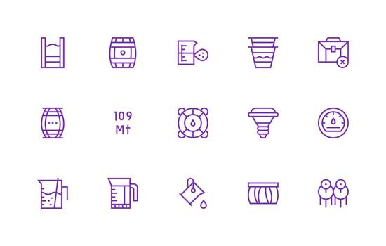 capacidad icono conjunto con 15 regular línea gráficos inteligente icono colección vector