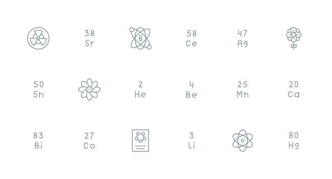 18 mínimo línea vectores para atómico tema esencial íconos para rápido ui edificio