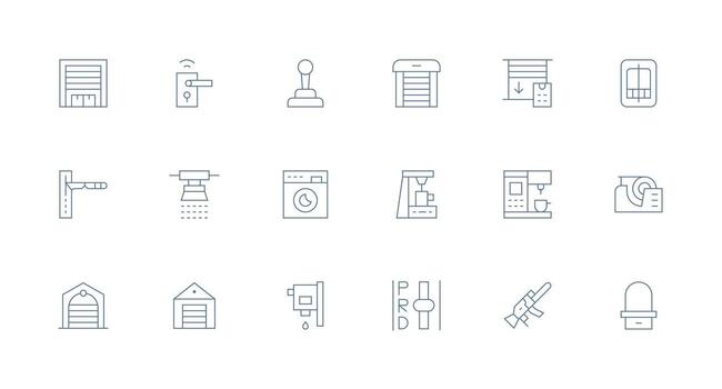 Minimal Line Style Automatic Icons with 18 Vectors Display Icon Pack