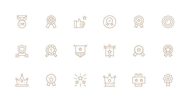 Top Quality Icon Set with 18 Minimal Line Graphics Icon Set for Projects vector