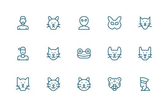 cabeza visual paquete conteniendo 15 regular línea íconos pulcramente diseñado íconos para web plataformas vector