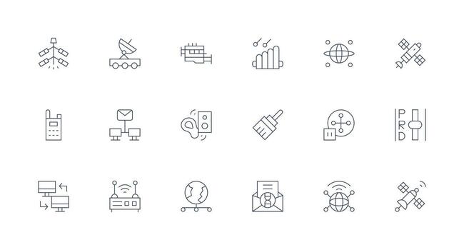 18 Minimal Line Icons for Transmission Graphics Layout Icon Collection vector