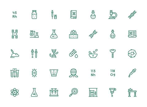 Regular Clean Line Icons from Laboratory Set with 35 Vectors Light Icon Series