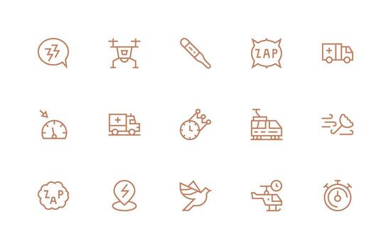 regular línea íconos desde rápido conjunto con 15 vectores icono conjunto para web