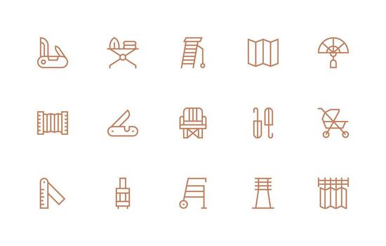 15 Regular Line Style Icons from Folding Collection Icon Set for Apps vector